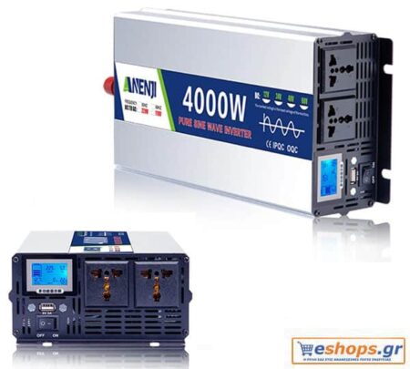 4000 watt / 24V Ινβερτερ καθαρού ημιτόνου-ANEJ1 4000 WATT/ 24v Inverter- Pure Sine Wave με ψηφιακή οθόνη - Off-Grid Inverters eshops.gr